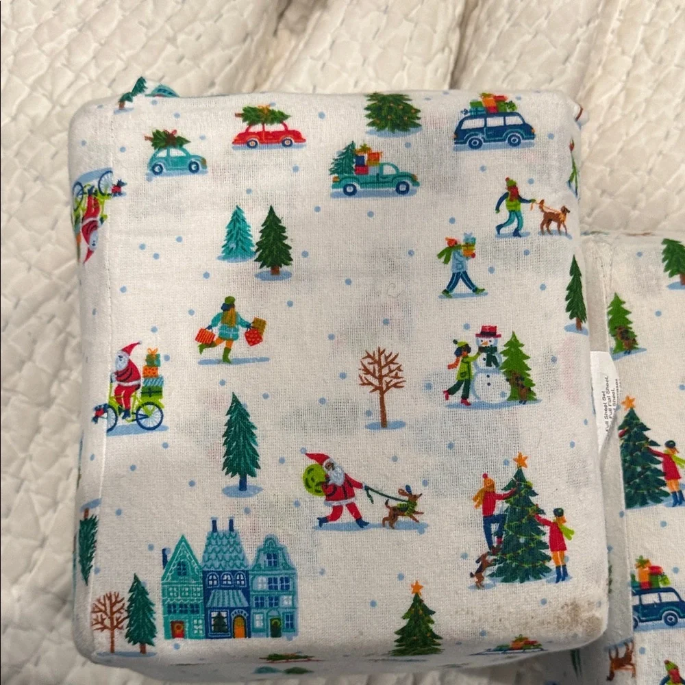 Full Sheet Set Festive Holiday - flannel